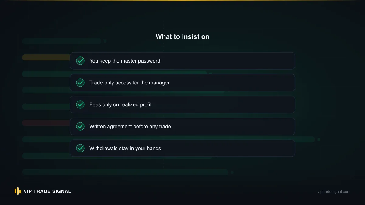 Due-diligence checklist for shortlisting managed forex account providers