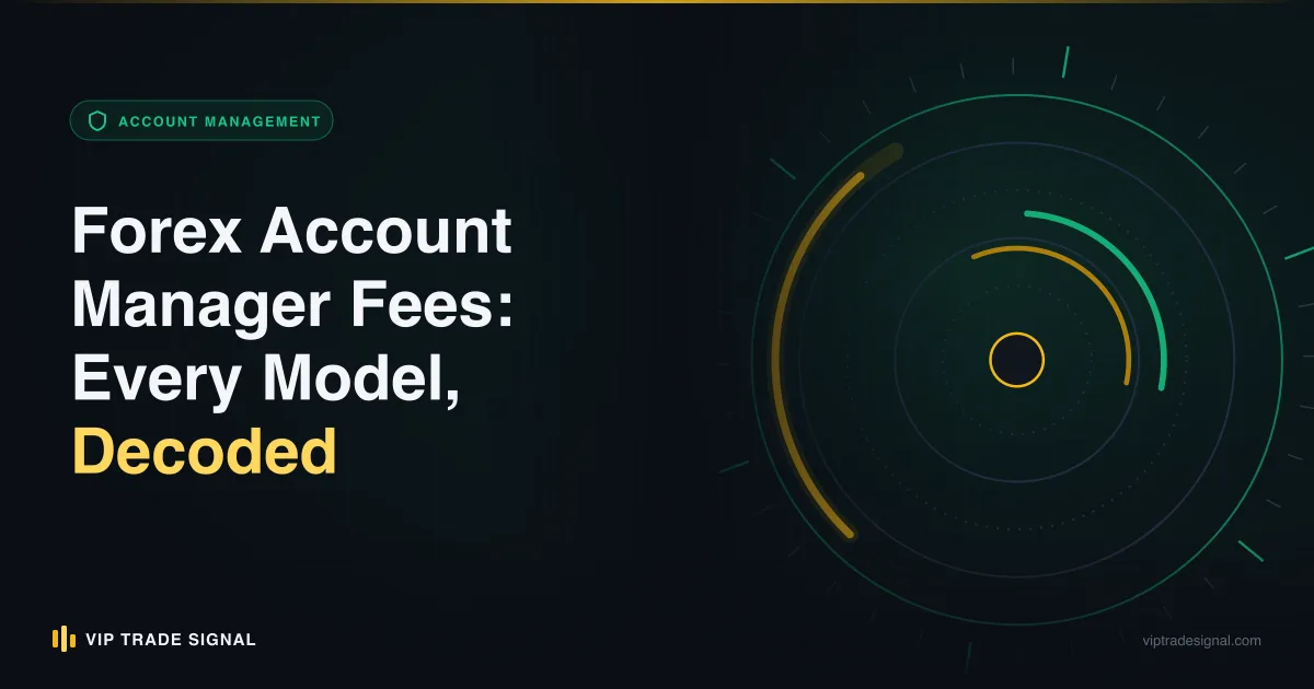 Split illustration comparing visible and hidden forex account management fees