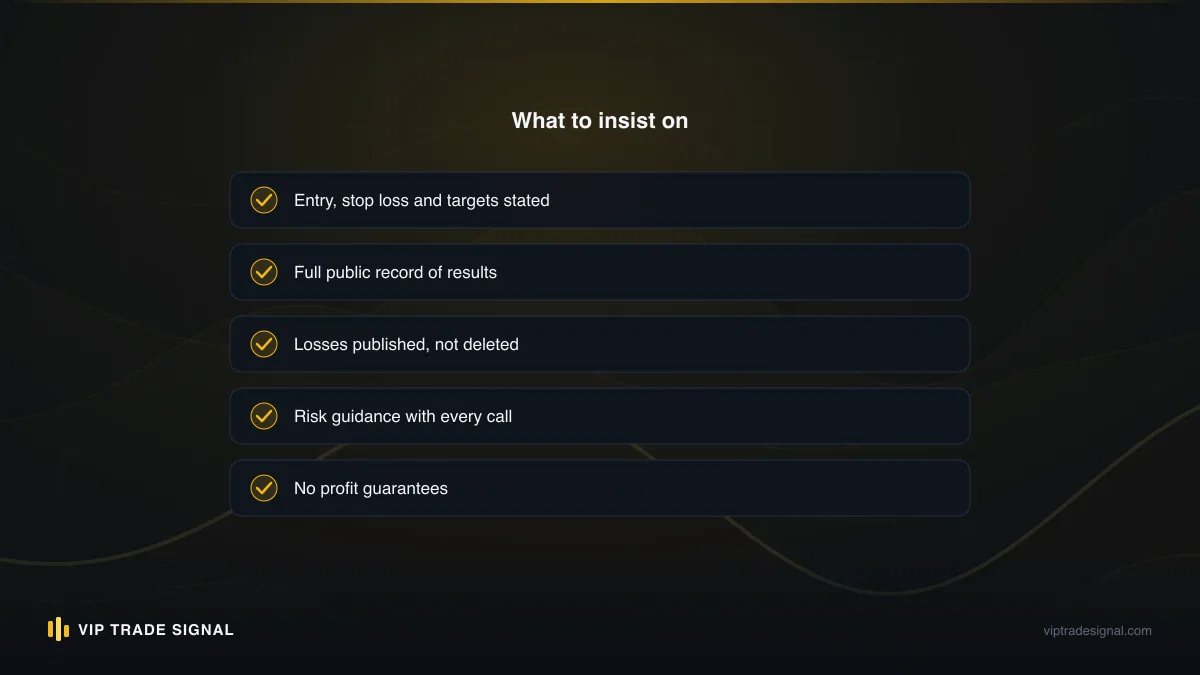Checklist card of the ten-point sixty-second scam screen for signal channels