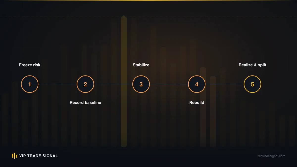 Timeline of the account handover process from intake review to first report
