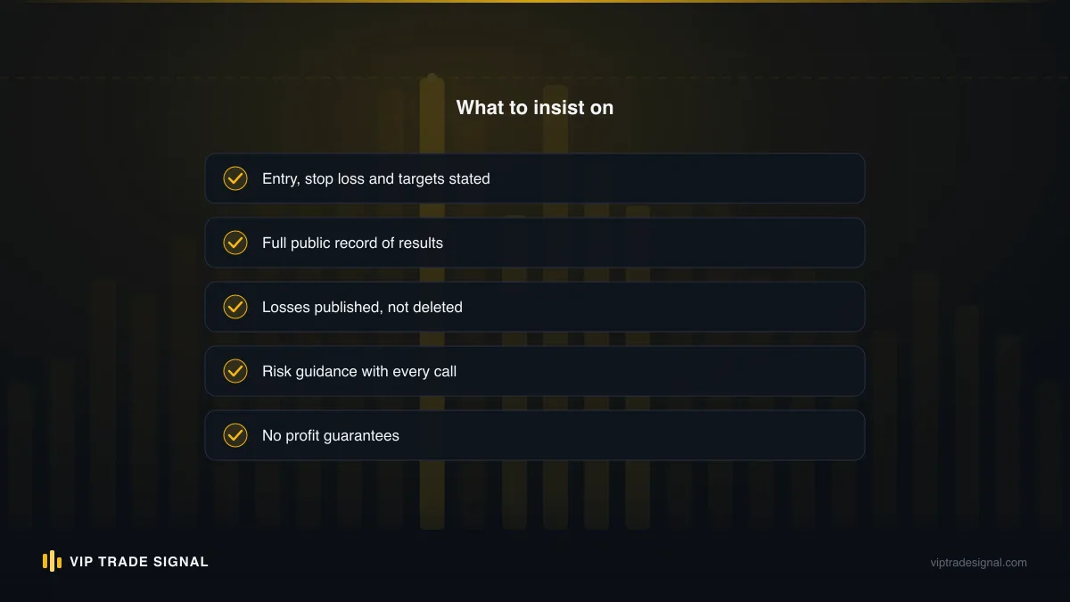 Quick-reference checklist for decoding any forex signal