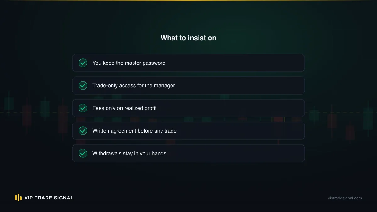 Structural safety checklist for managed forex accounts