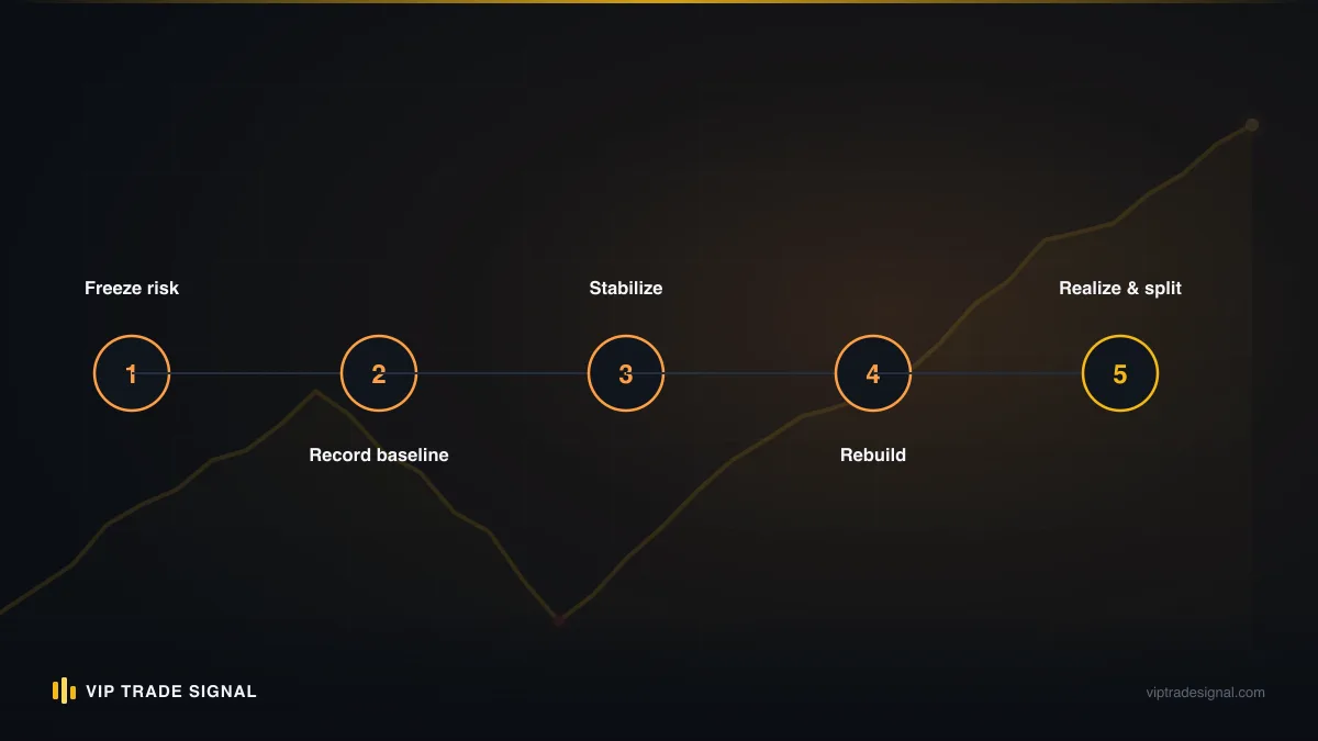 Three-path flowchart for exiting a locked position: close both, staged exit, or directional release