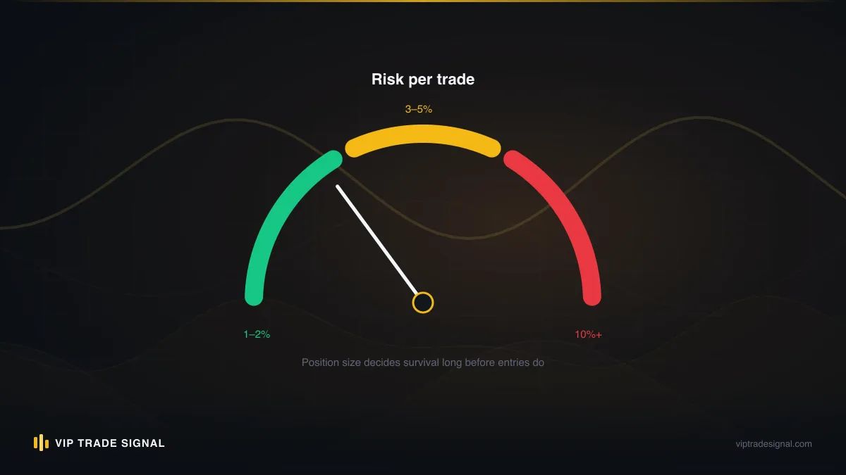 Risk gauge showing the difference between rebuild-level risk and the risk levels that blow accounts
