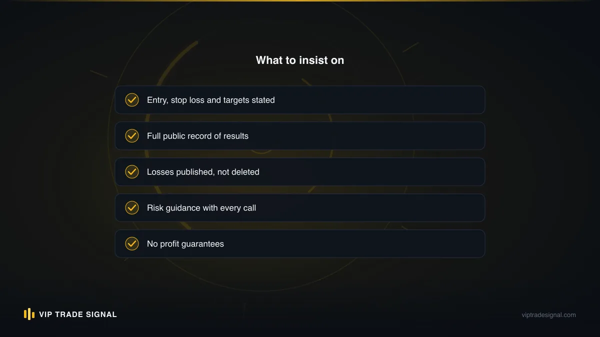 Mental checklist card for before and after each signal, and the weekly review