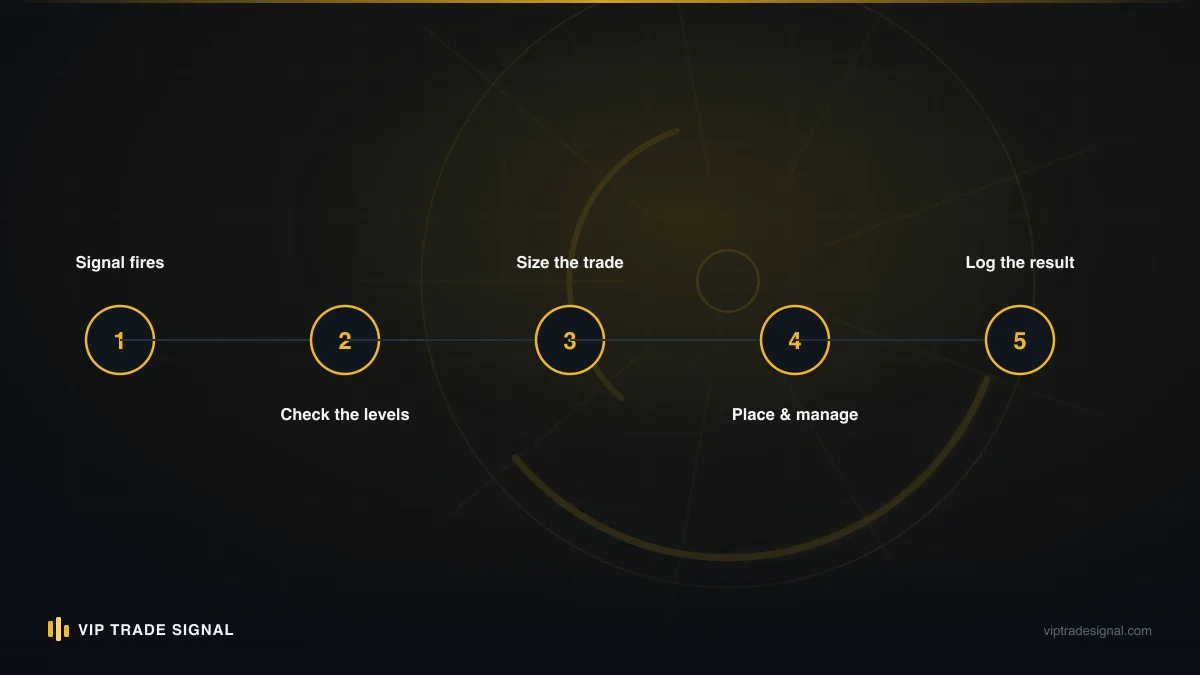 Step-by-step journey from opening a demo account to reviewing your first tracked signals